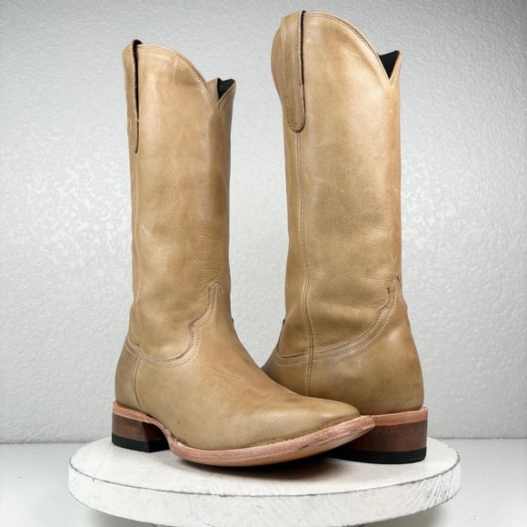 Lane Boots Shoes - NEW Lane Capitan Tan Womens Square Toe Cowboy Boots 7.5 Leather Western Cowgirl